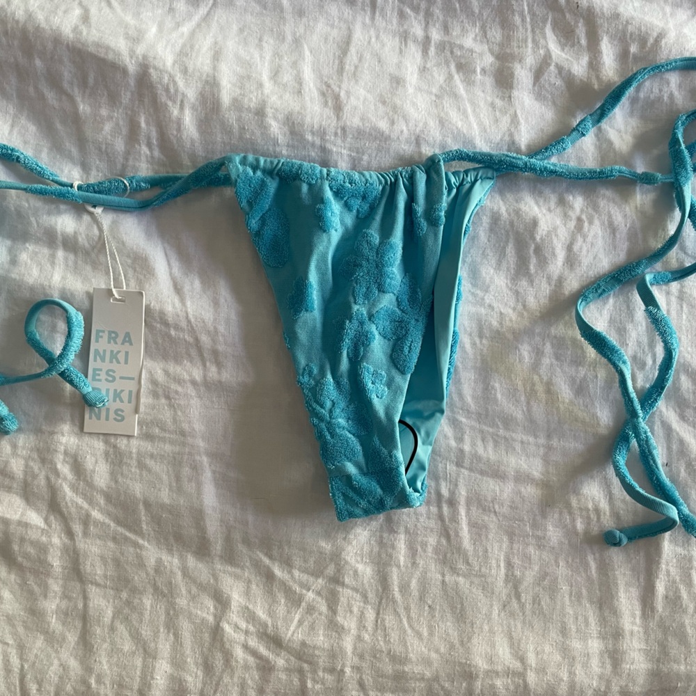 Frankie’s Tia Terry String Bikini Bottom - Blue Isle / M / Skimpy